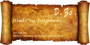 Dimény Zsigmond névjegykártya